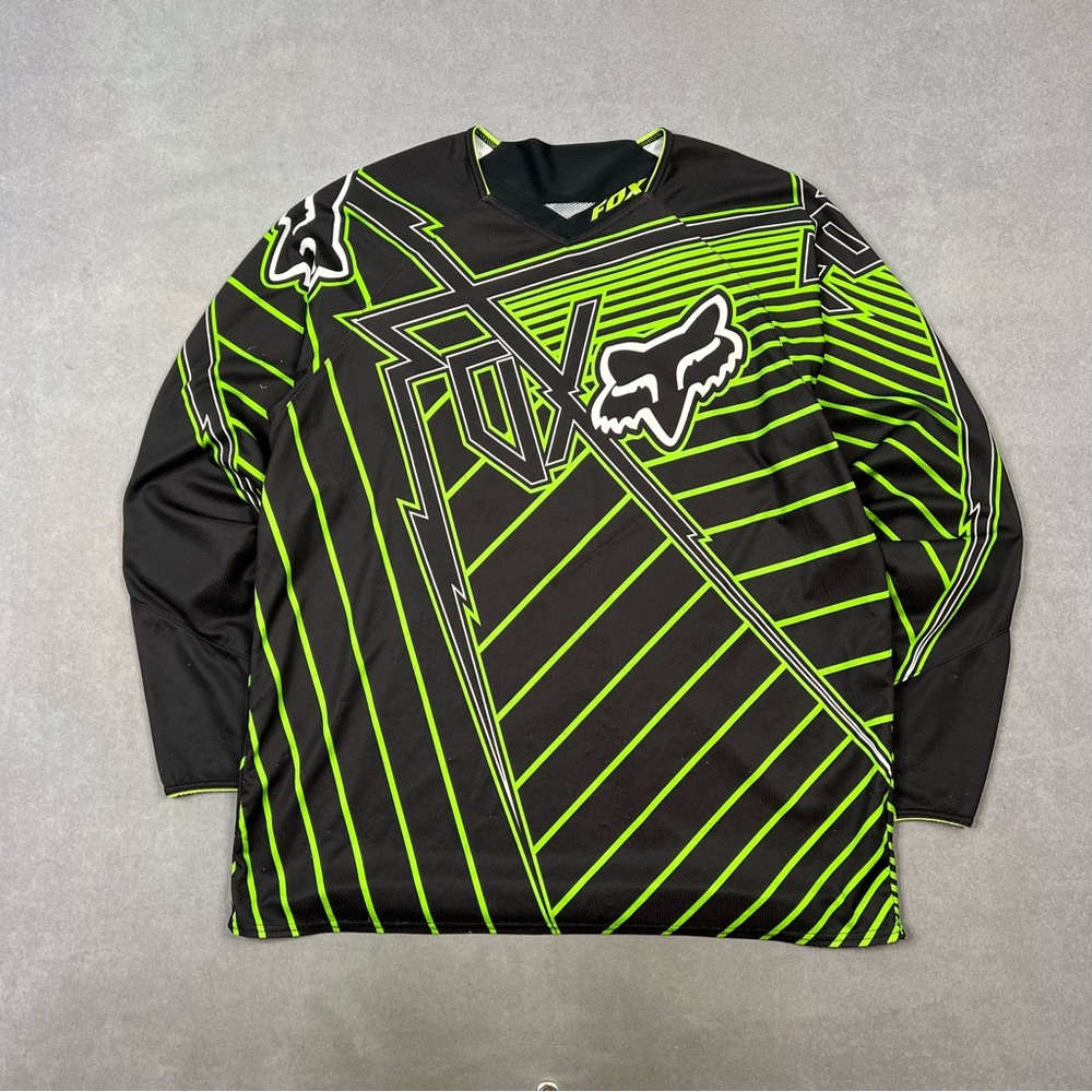 Fox Black and Green Geometric Jersey